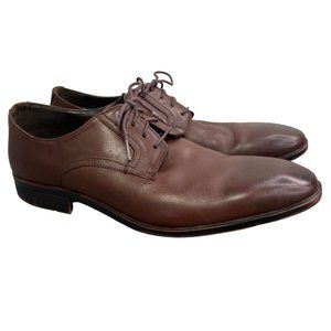 Saks Fifth Avenue Tatum Oxford Brown Leather Dress Shoes size 10 Men